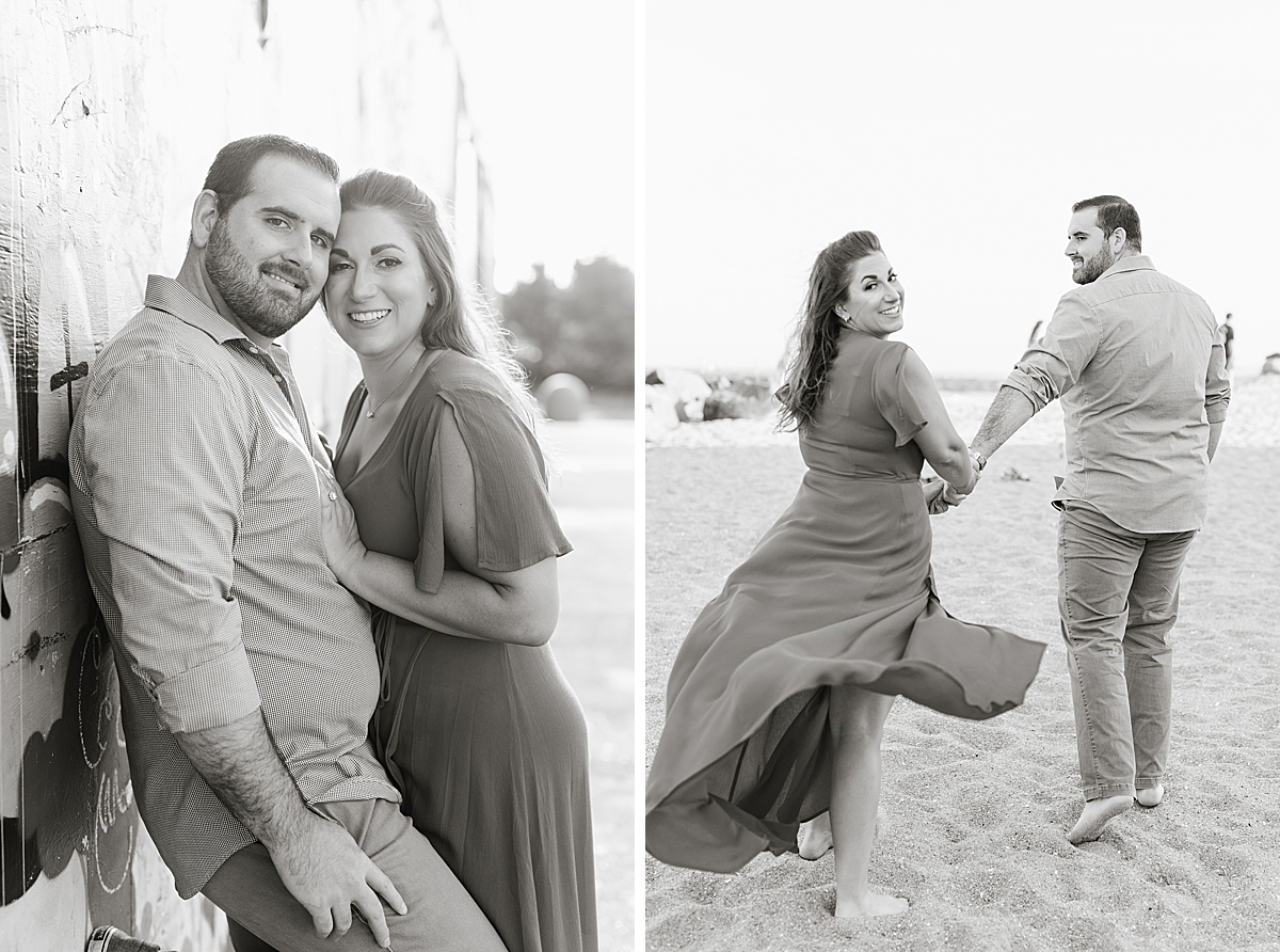 NJ wedding photographer, new jersey wedding photographer, spring engagement session, nj engagement photographer, new jersey engagement photographer, beach engagement session, asbury park convention center, asbury park boardwalk, engagement photo shoot, engaged, where to take engagement photos, asbury park engagement session