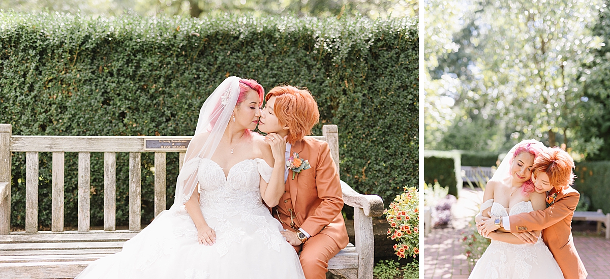 Same sex wedding, lgbtq+, inclusive wedding photographer, Equally Wed, Rainbow Wedding Network, two brides are better than one, garden wedding, garden wedding ideas, garden wedding ideas, bridal details, arboretum wedding, Frelinghuysen Arboretum, The Madison Hotel Morristown, New Jersey Wedding Photographer, Philadelphia Wedding Photographer, Bridal portraits