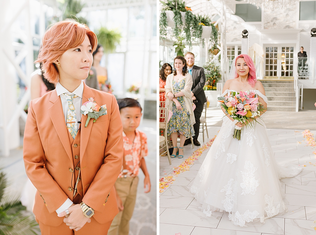 Same sex wedding, lgbtq+, inclusive wedding photographer, Equally Wed, Rainbow Wedding Network, two brides are better than one, garden wedding, garden wedding ideas, garden wedding ideas, bridal details, arboretum wedding, Frelinghuysen Arboretum, The Madison Hotel Morristown, New Jersey Wedding Photographer, Philadelphia Wedding Photographer, Bridal portraits, Wedding Ceremony